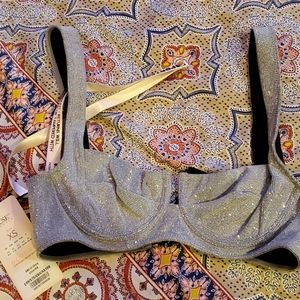 House of CB silver Vela balconette bra